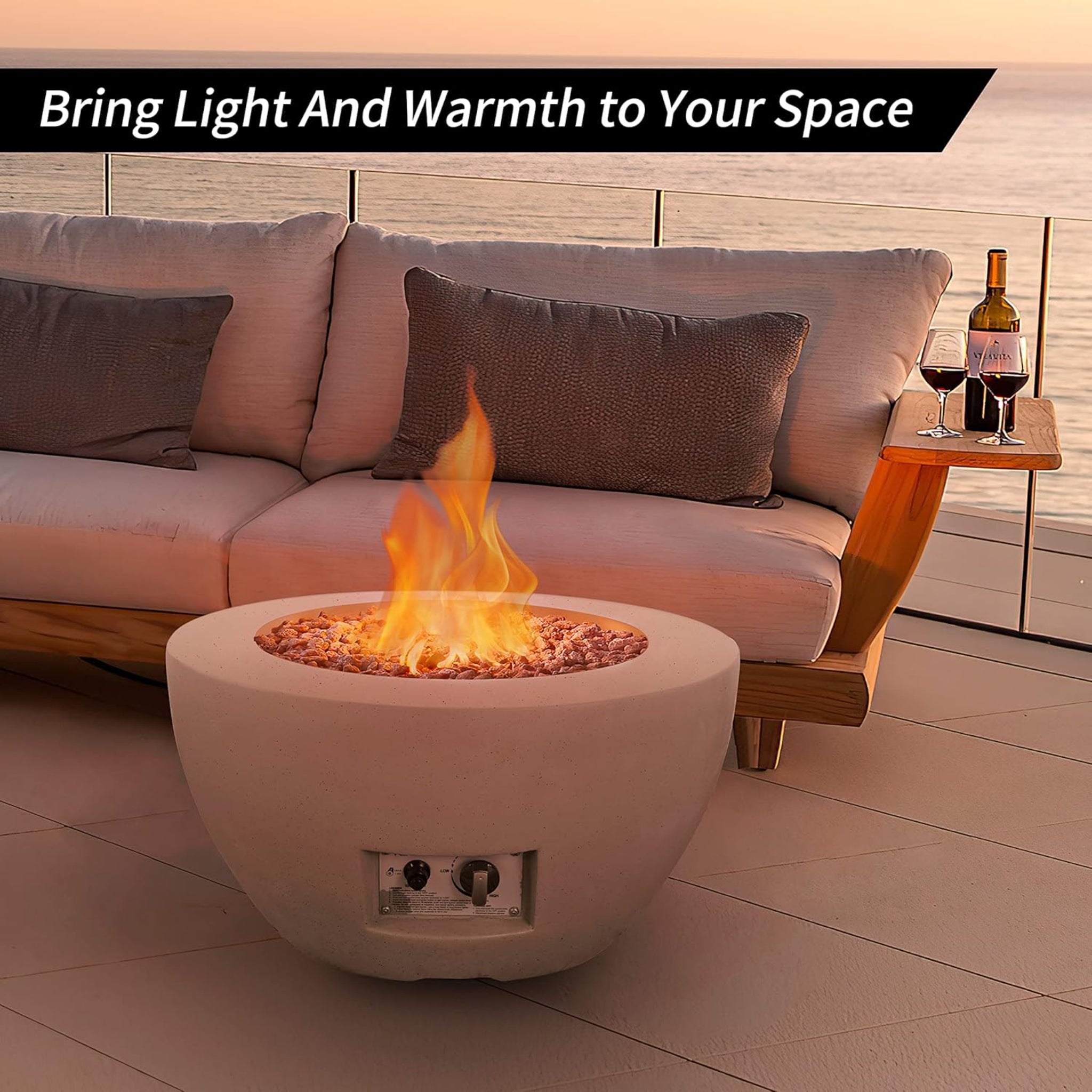 Volcera Concrete Flame Fire Pit